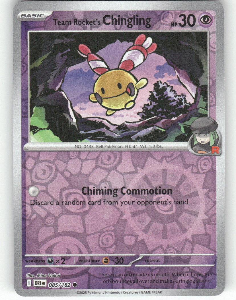 Team Rocket's Chingling Reverse Holo Common SV10: Destined Rivals 085/182 NM