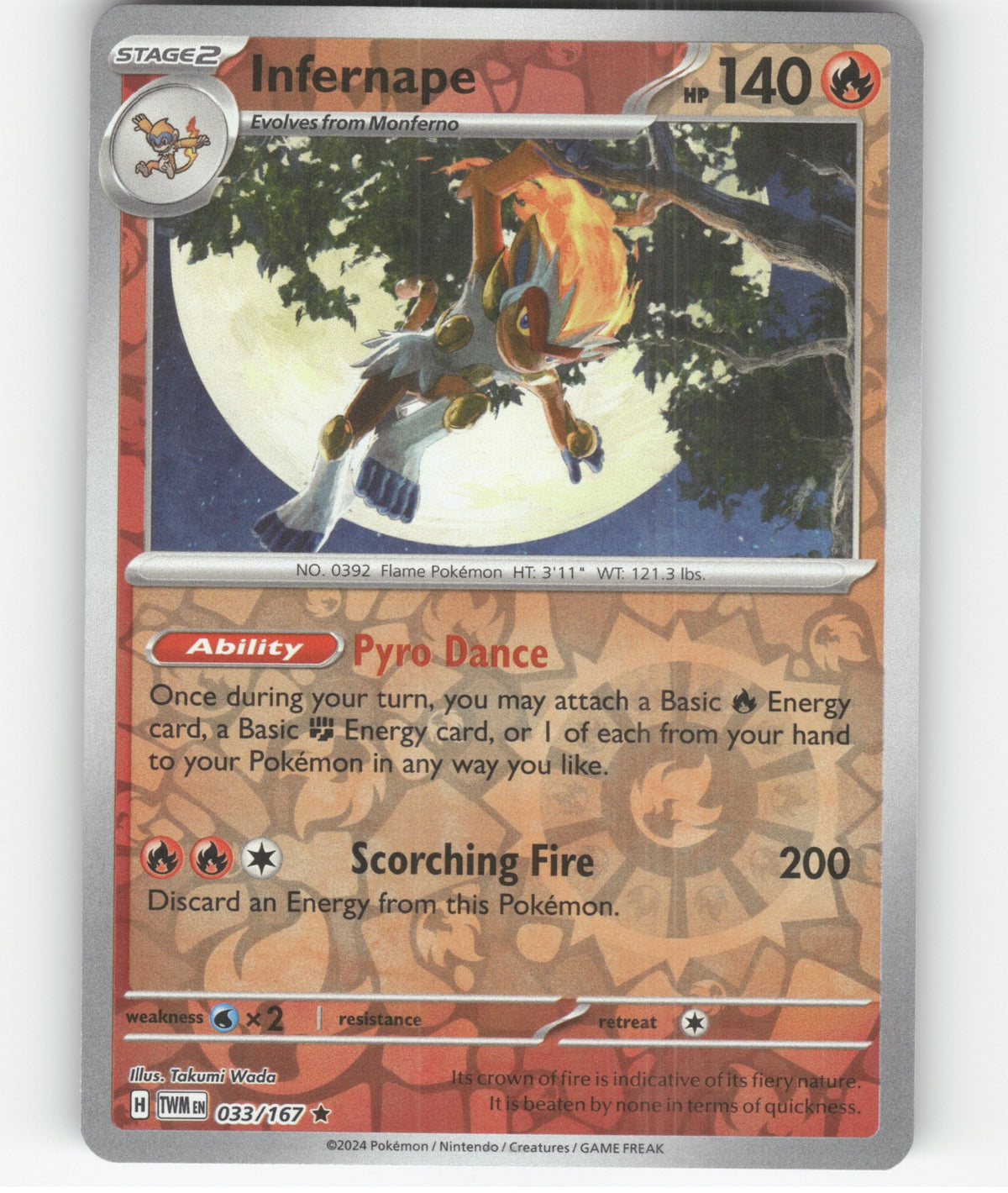 Infernape Holo Rare SV06: Twilight Masquerade 033/167 NM