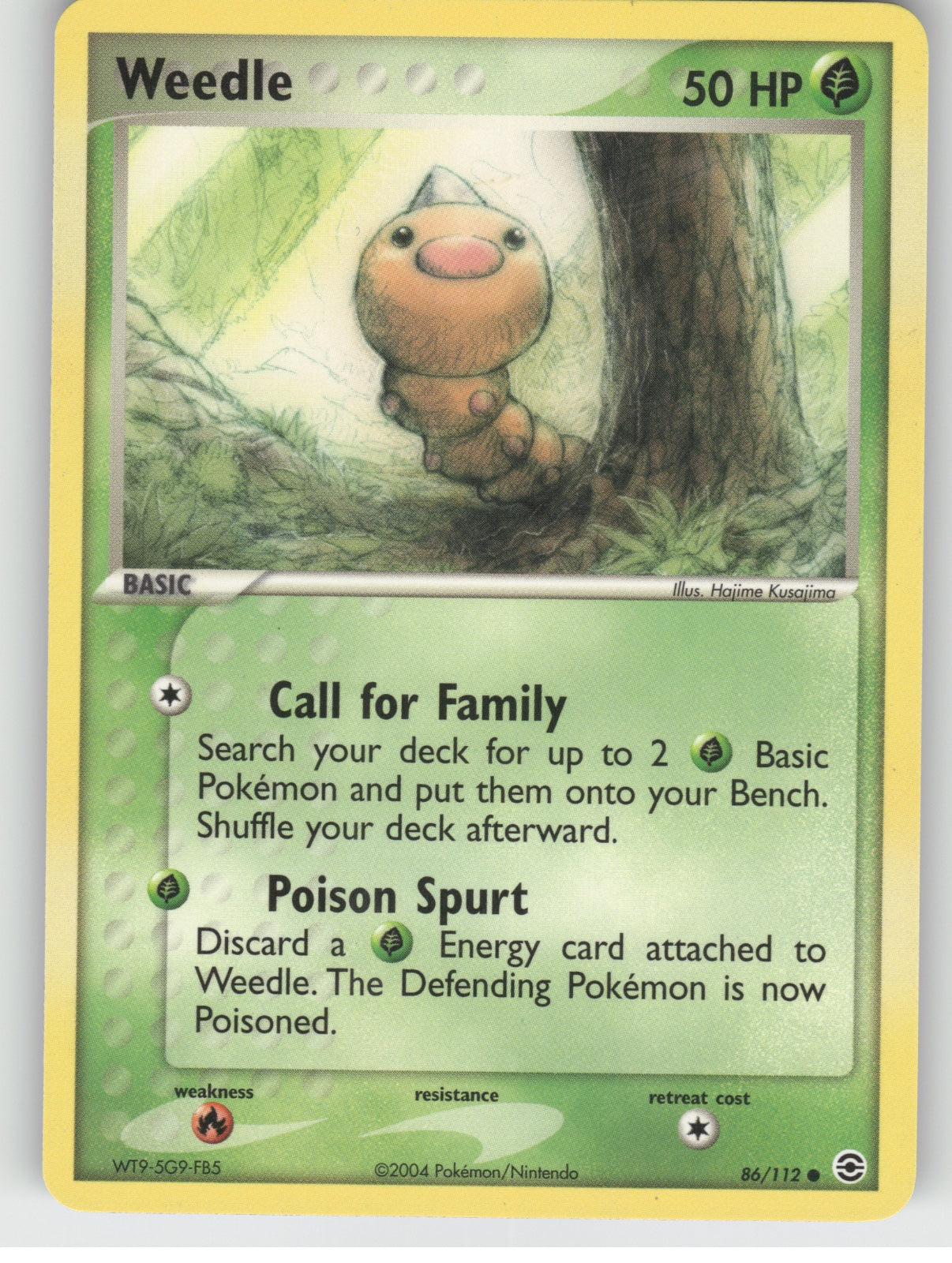 Weedle Common EX FireRed & LeafGreen 86/112 NM