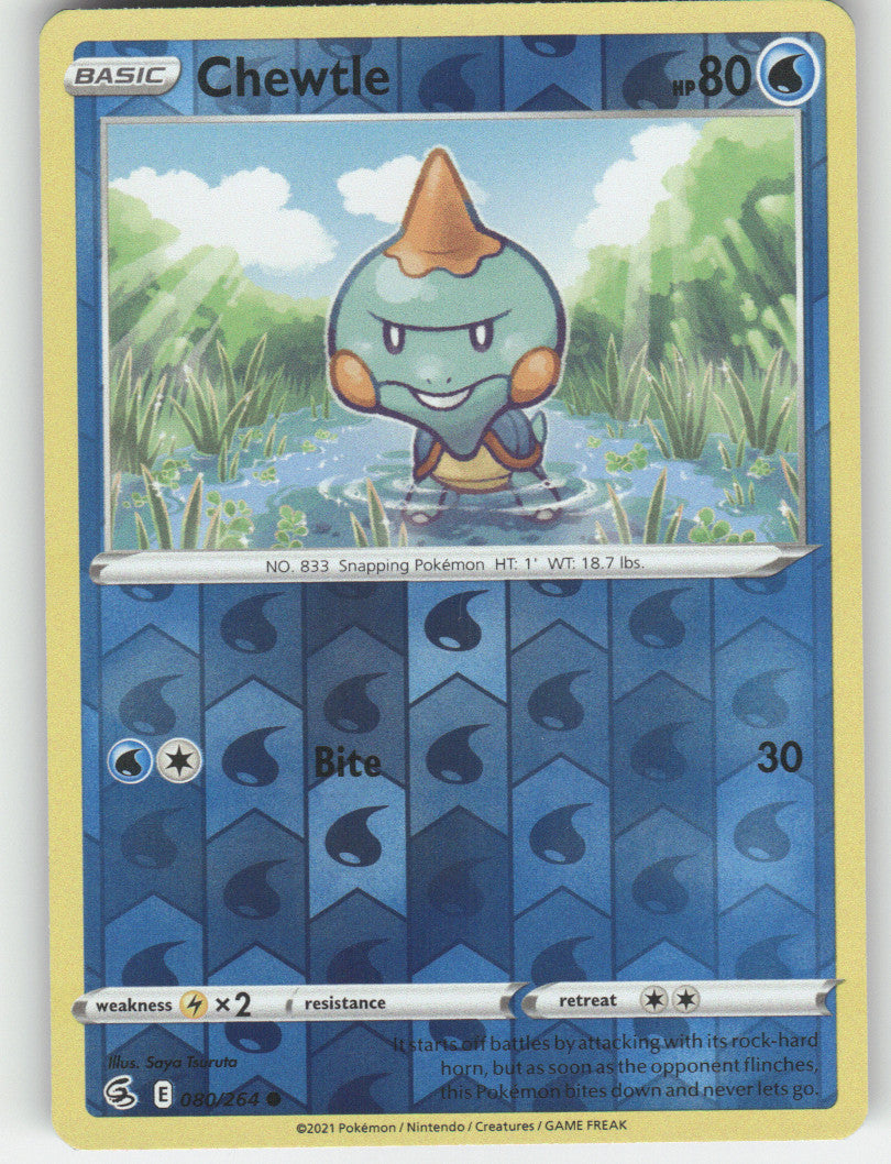 Chewtle Reverse Holo Common SWSH08: Fusion Strike 080/264 NM