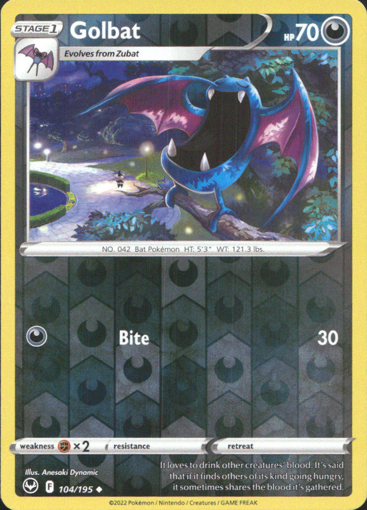 Golbat Reverse Holo Uncommon SWSH12: Silver Tempest 104/195 NM