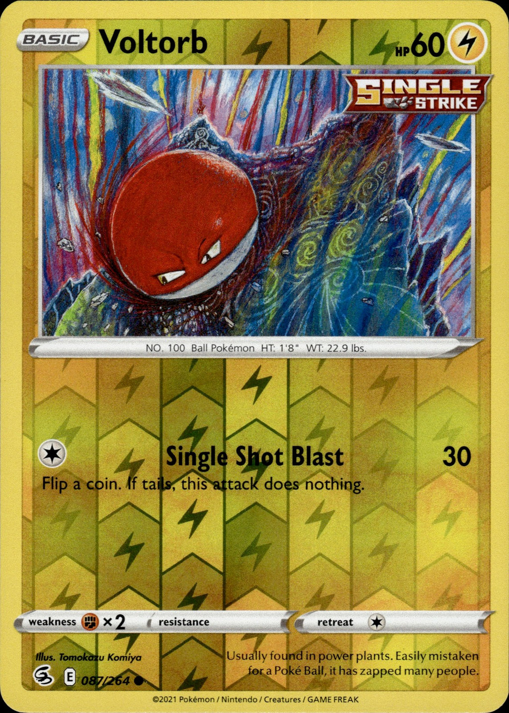 Voltorb Reverse Holo Common SWSH08: Fusion Strike 087/264 NM
