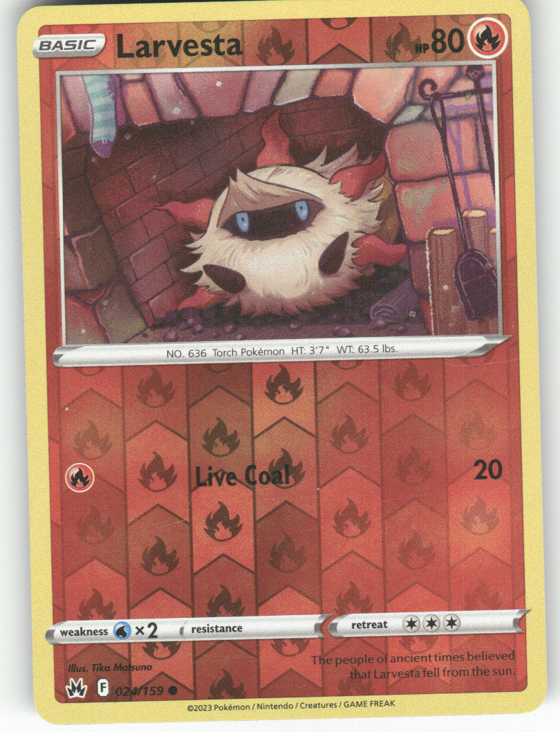 Larvesta Reverse Holo Common SWSH: Crown Zenith 024/159 NM