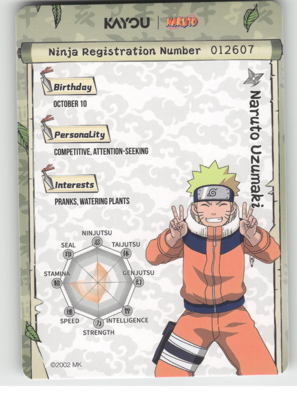Naruto Uzumaki Base SR Earth Scroll Series 2 007L2 NM back