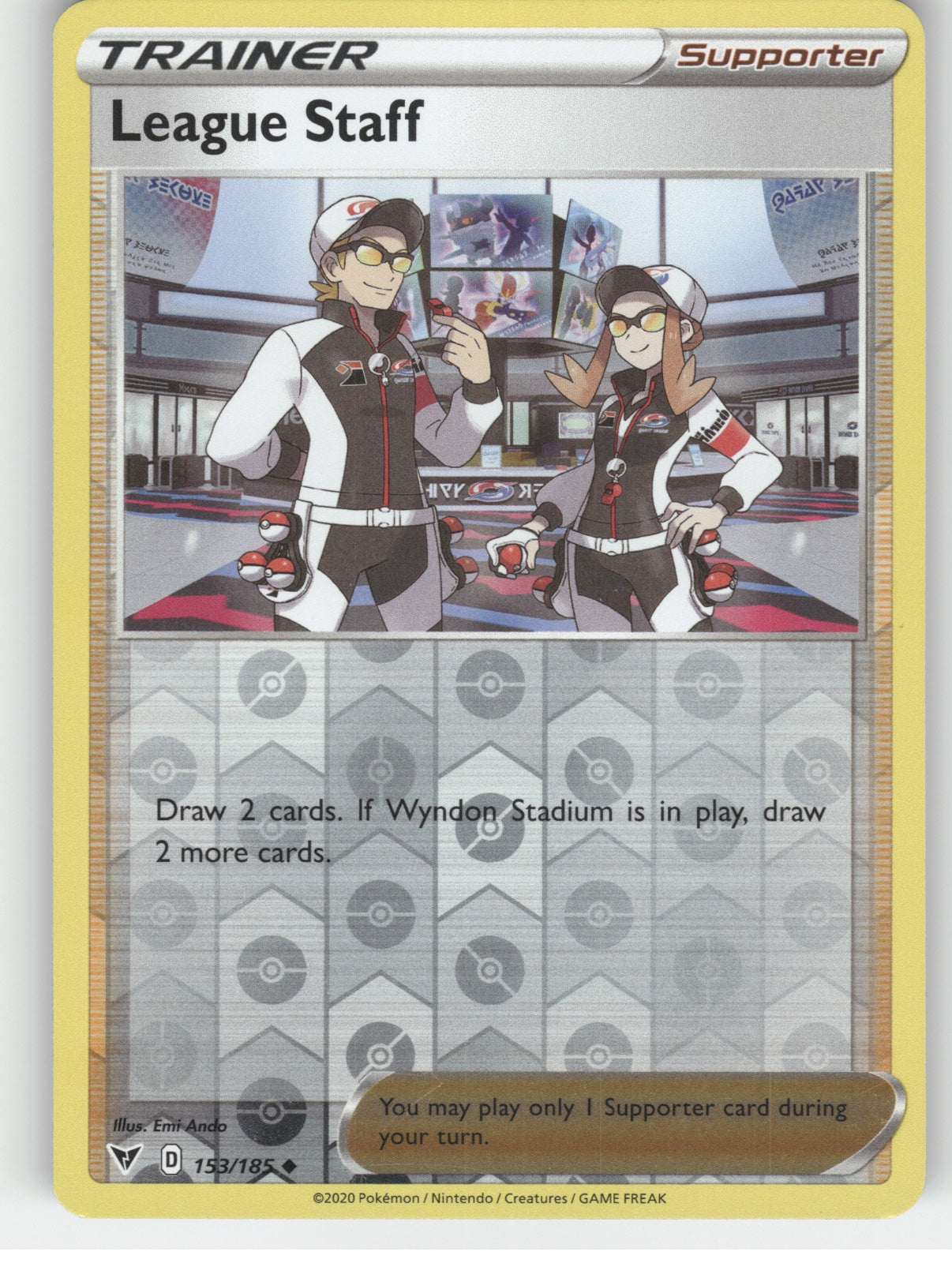 League Staff Reverse Holo Uncommon SWSH04: Vivid Voltage 153/185 NM
