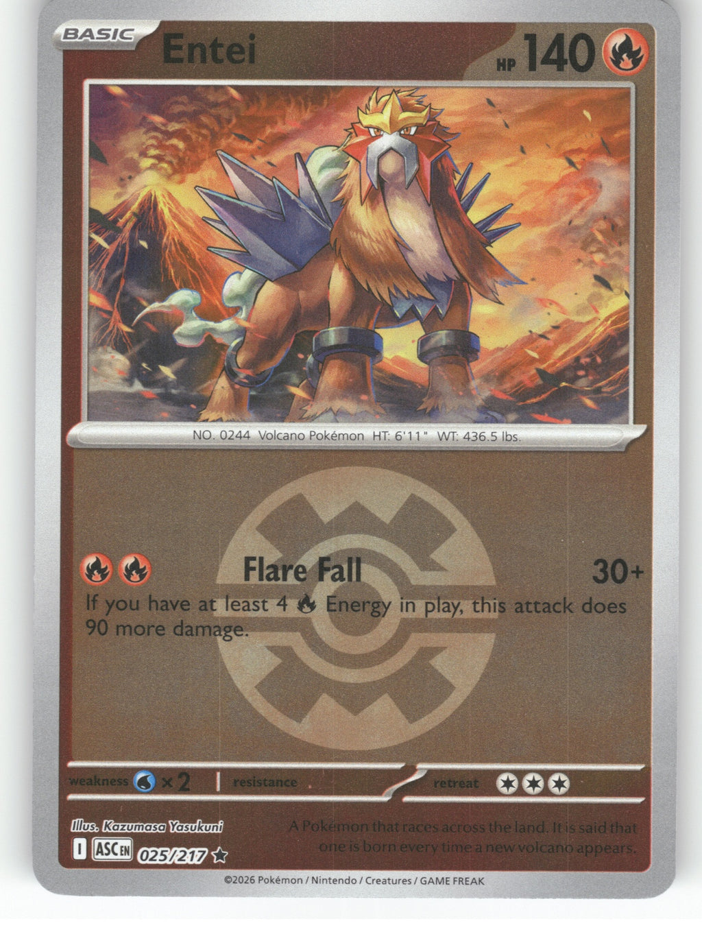 Entei (Quick Ball) Reverse Holo Rare ME: Ascended Heroes 025/217 NM