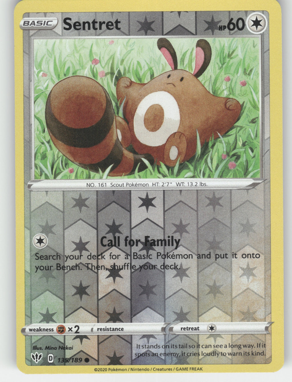 Sentret Reverse Holo Common SWSH03: Darkness Ablaze 135/189 NM