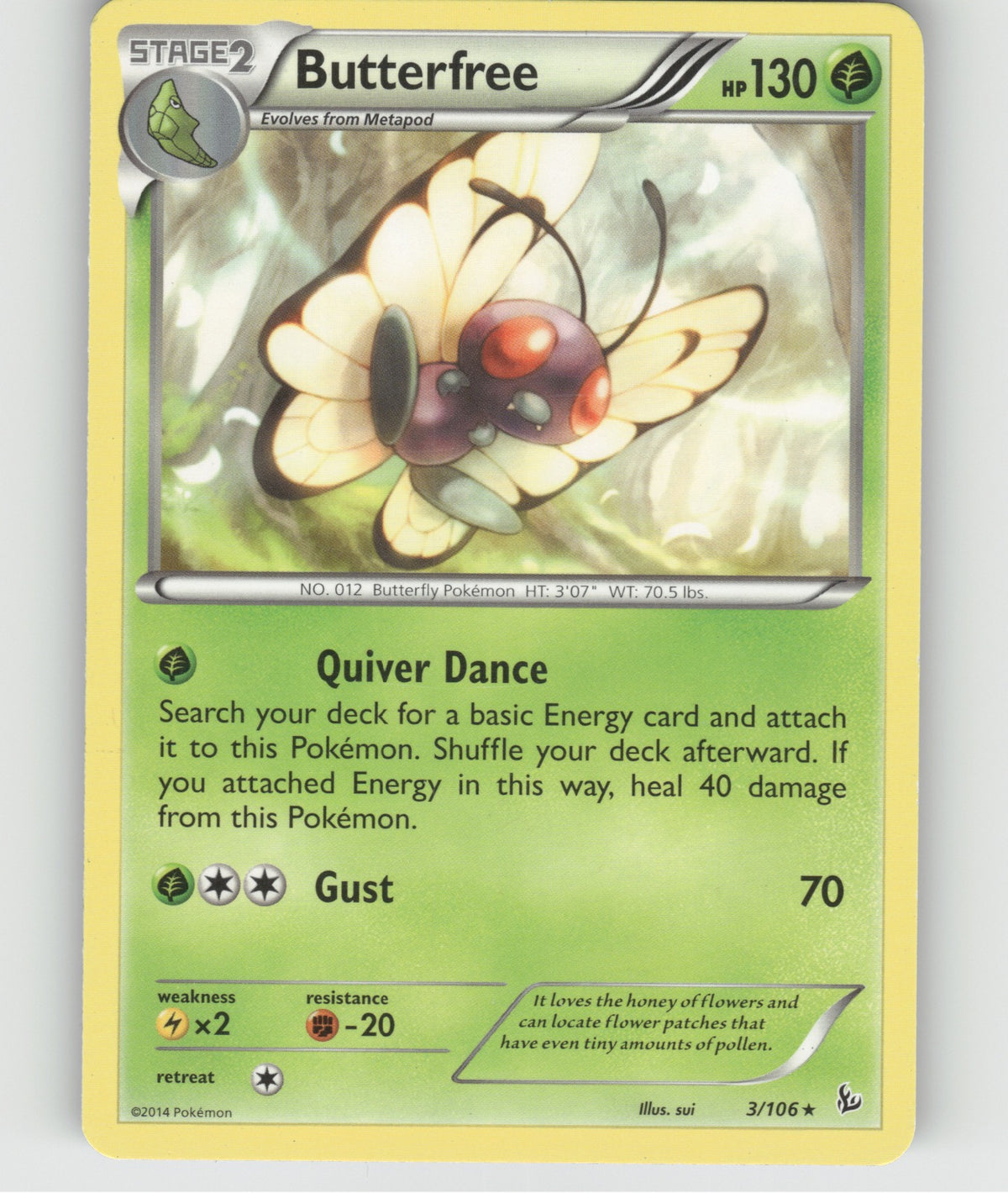 Butterfree Rare XY - Flashfire 3/106 NM