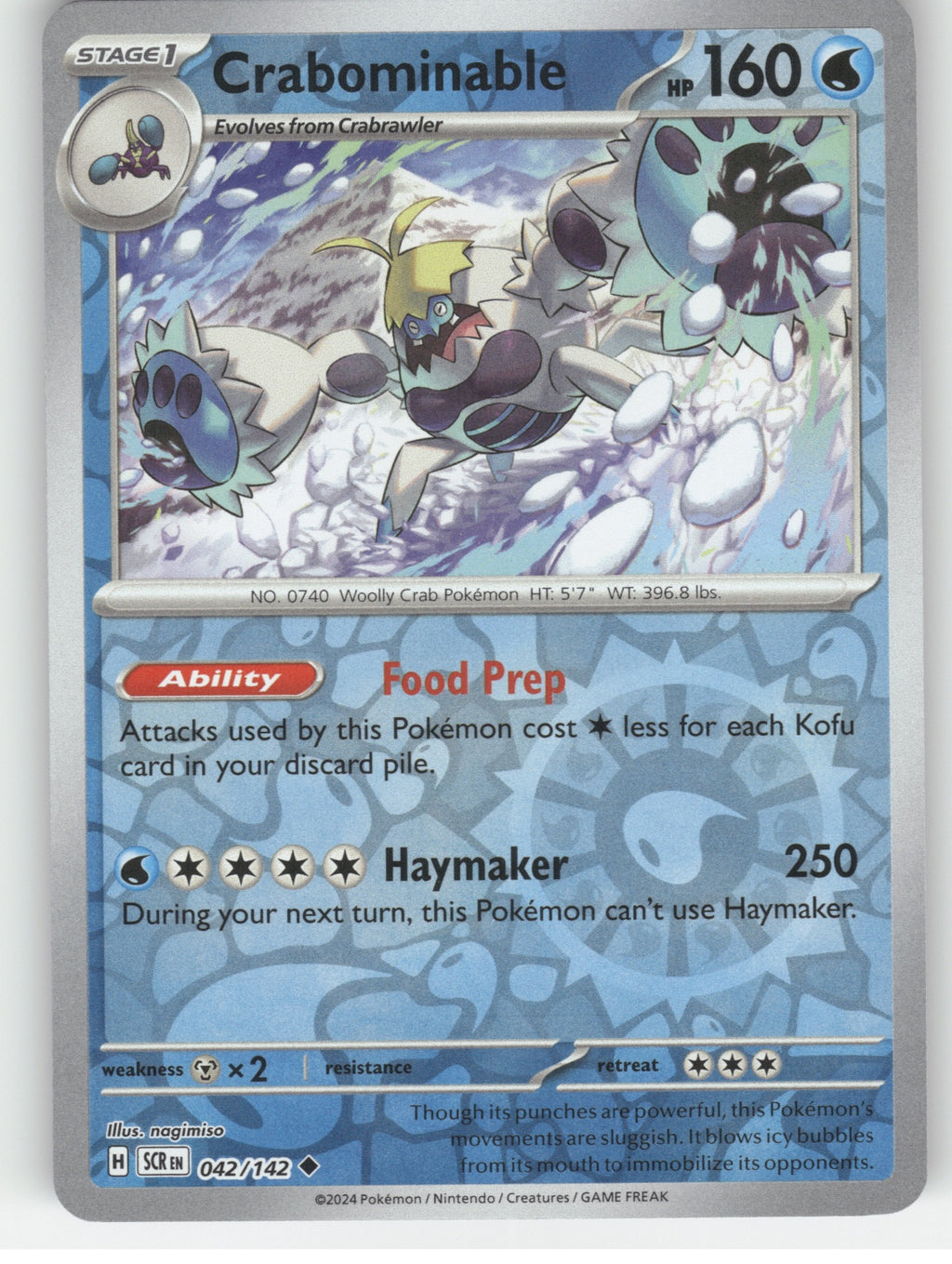 Crabominable Reverse Holo Uncommon SV07: Stellar Crown 042/142 NM
