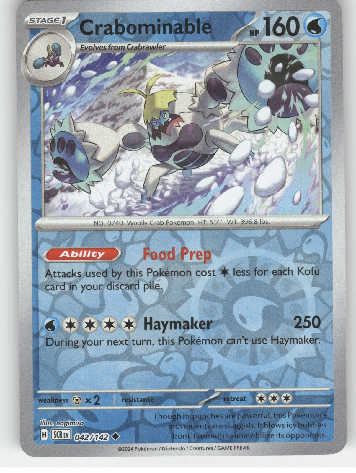 Crabominable Reverse Holo Uncommon SV07: Stellar Crown 042/142 NM