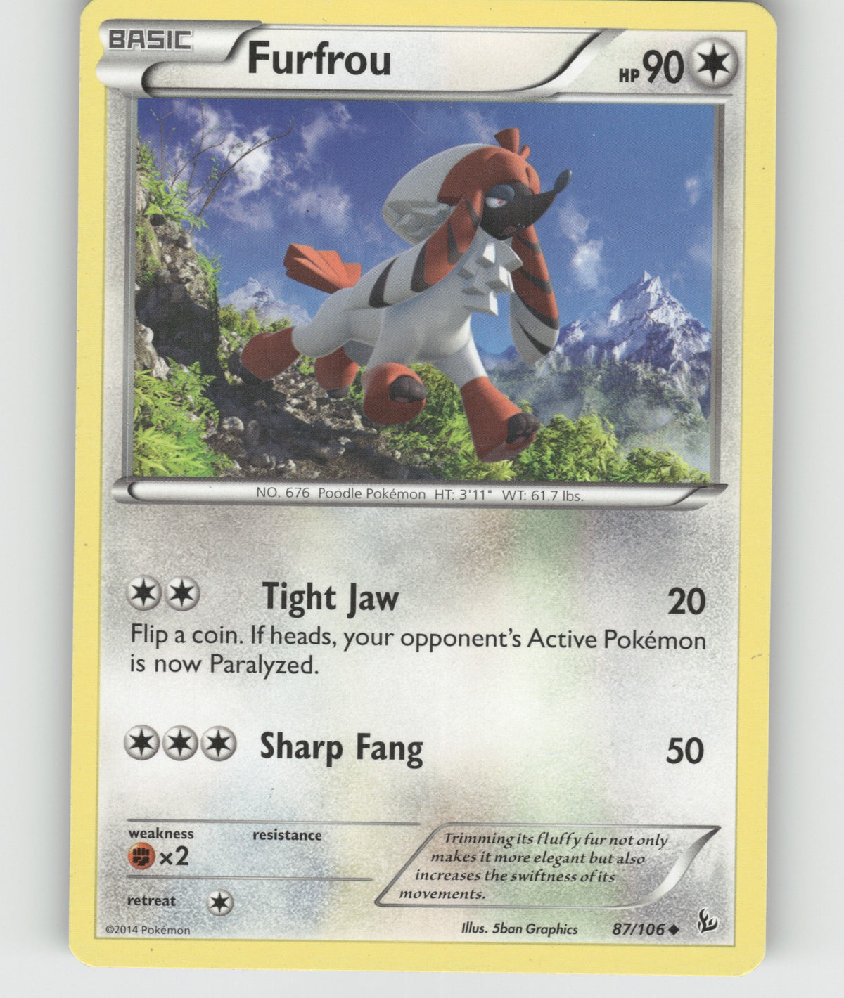 Furfrou Uncommon XY - Flashfire 87/106 NM