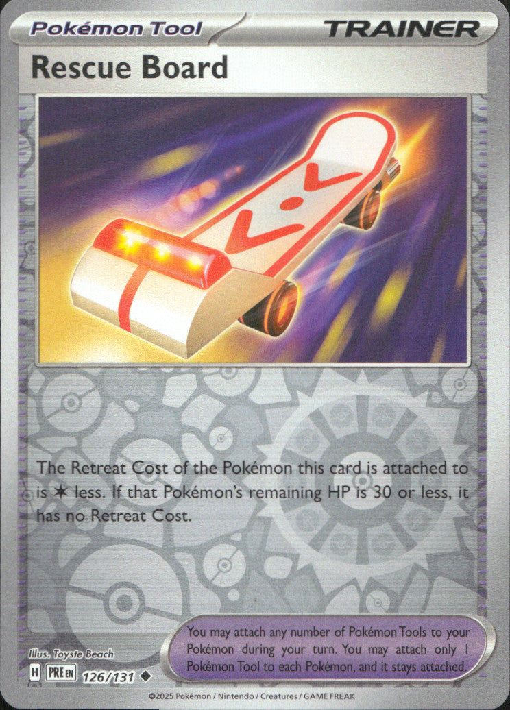 Rescue Board Reverse Holo Uncommon SV: Prismatic Evolutions 126/131 NM