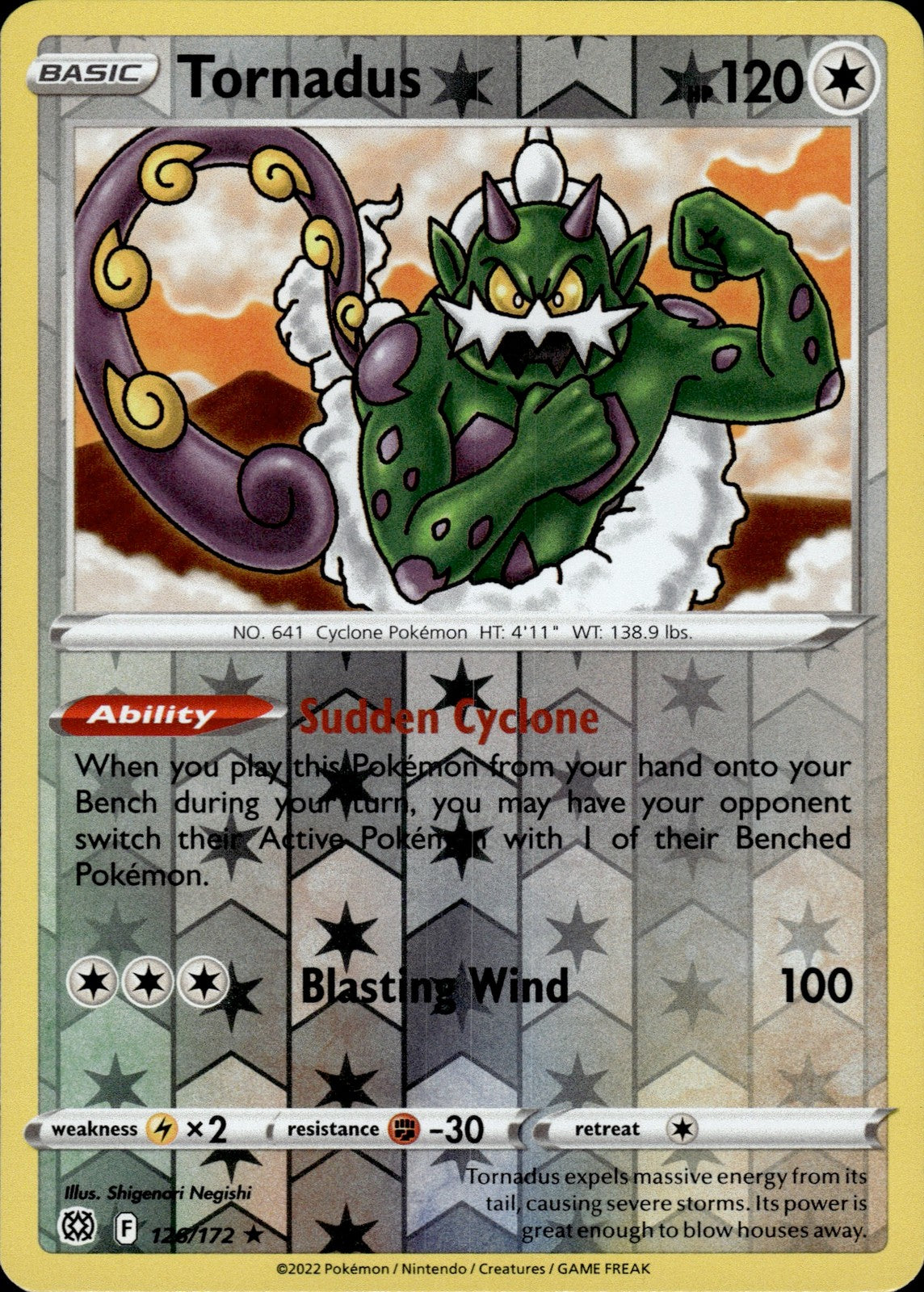 Tornadus Reverse Holo Rare SWSH09: Brilliant Stars 126/172 NM