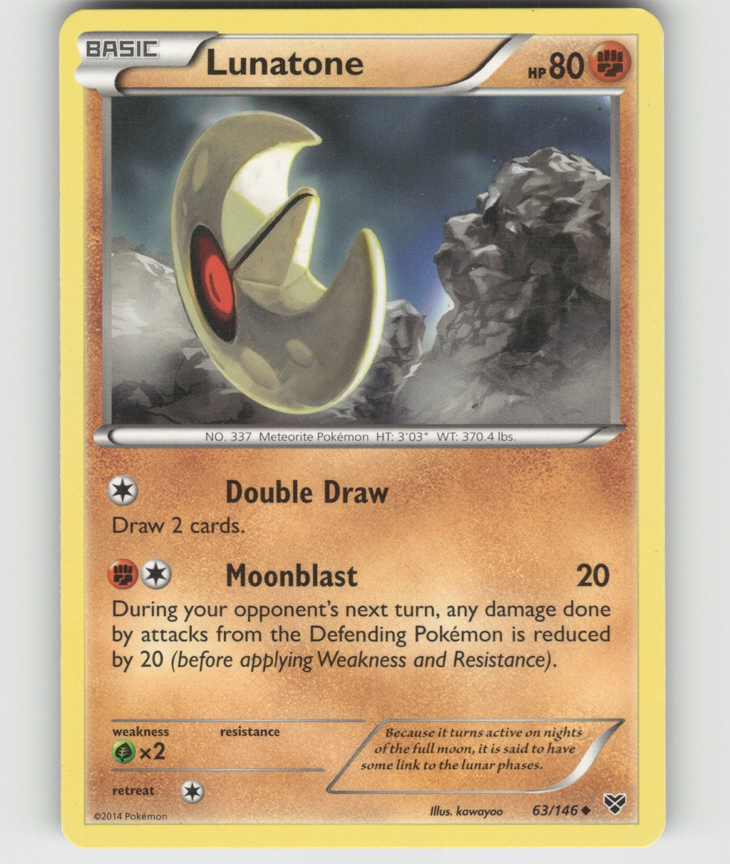 Lunatone Uncommon XY Base Set 63/146 LP