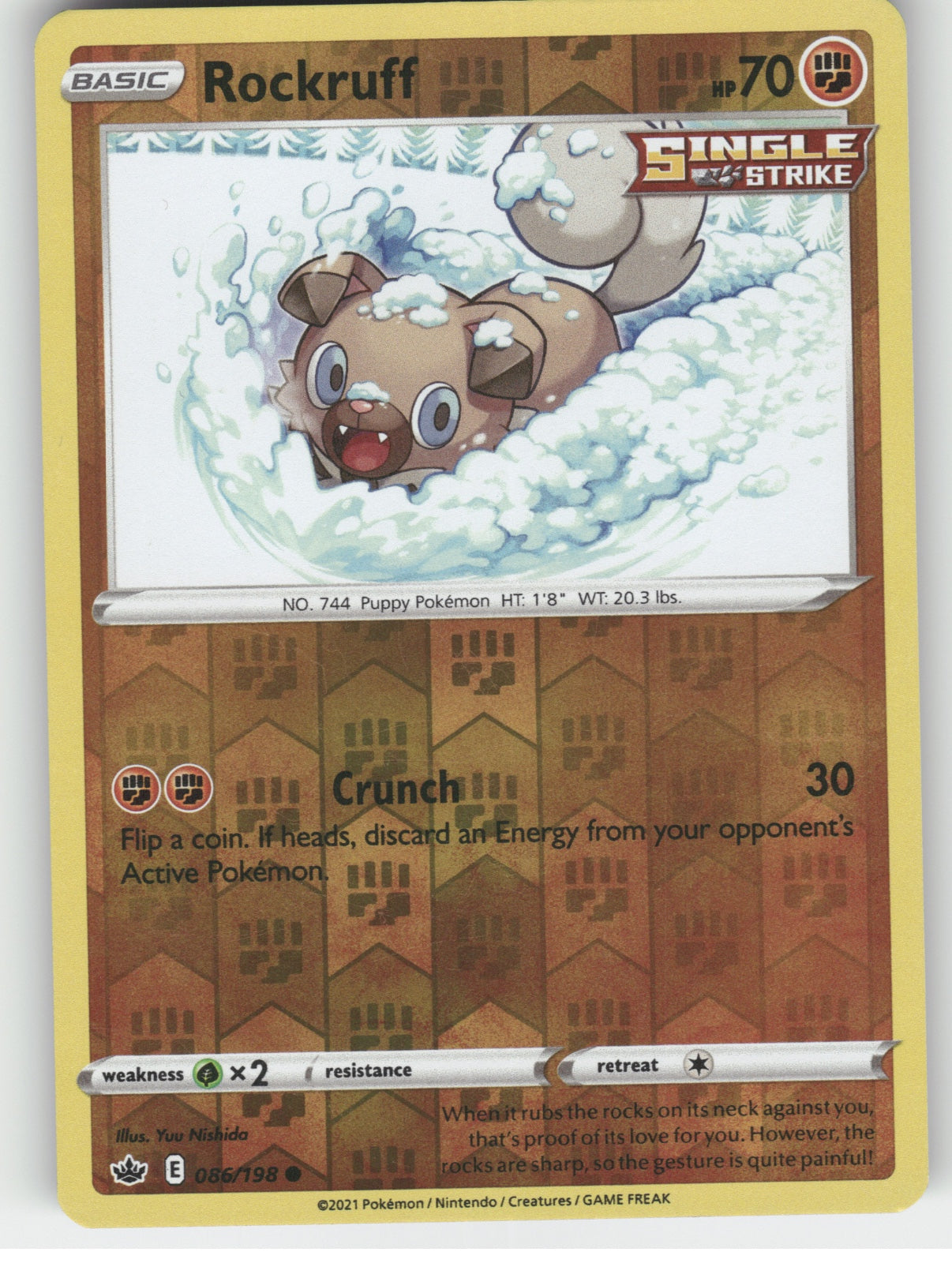 Rockruff Reverse Holo Common SWSH06: Chilling Reign 086/198 NM
