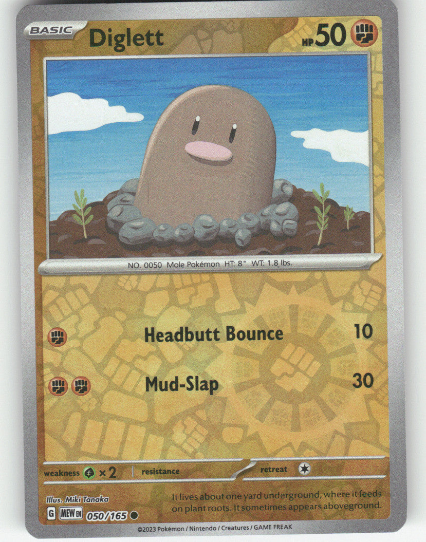 Diglett Reverse Holo Common SV: Scarlet & Violet 151 050/165 NM