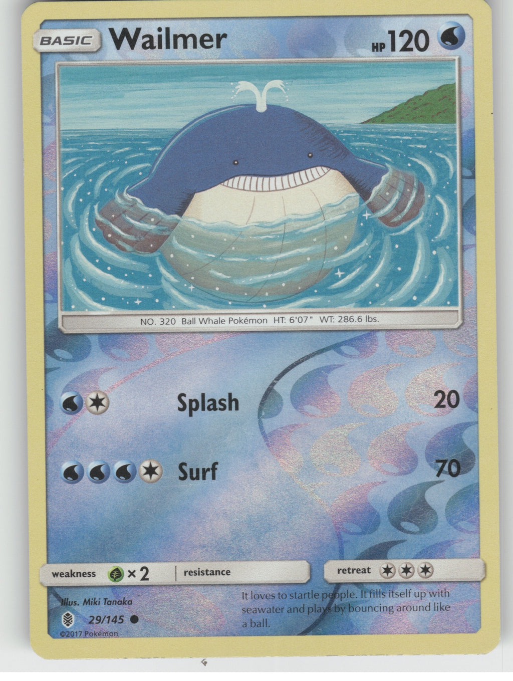 Wailmer Reverse Holo Common SM - Guardians Rising 29/145 NM