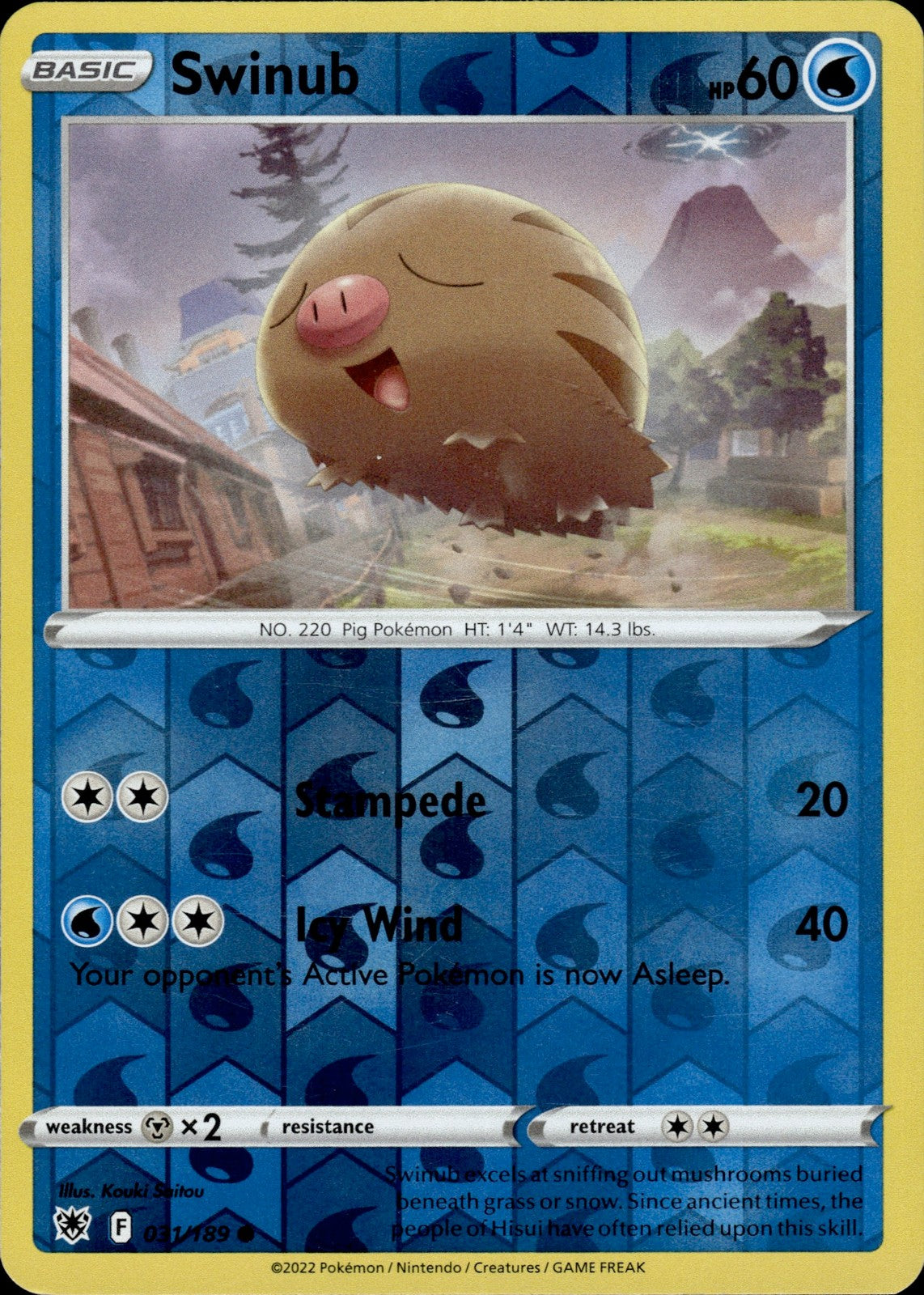 Swinub Reverse Holo Common SWSH10: Astral Radiance 031/189 NM