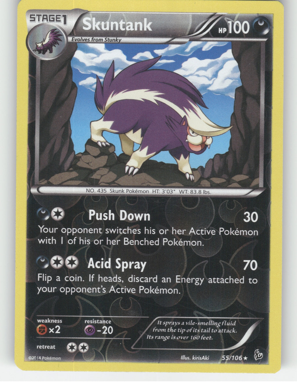 Skuntank Reverse Holo Rare XY - Flashfire 55/106 NM