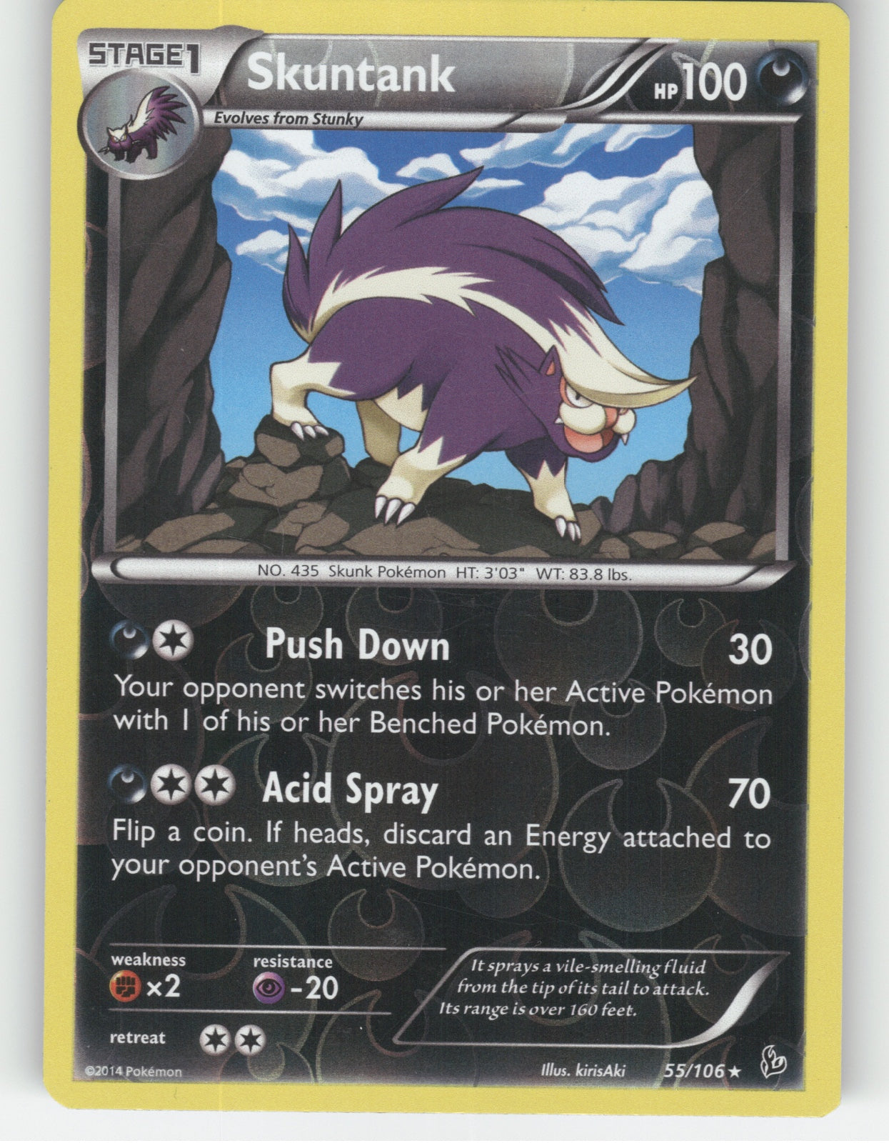 Skuntank Reverse Holo Rare XY - Flashfire 55/106 NM