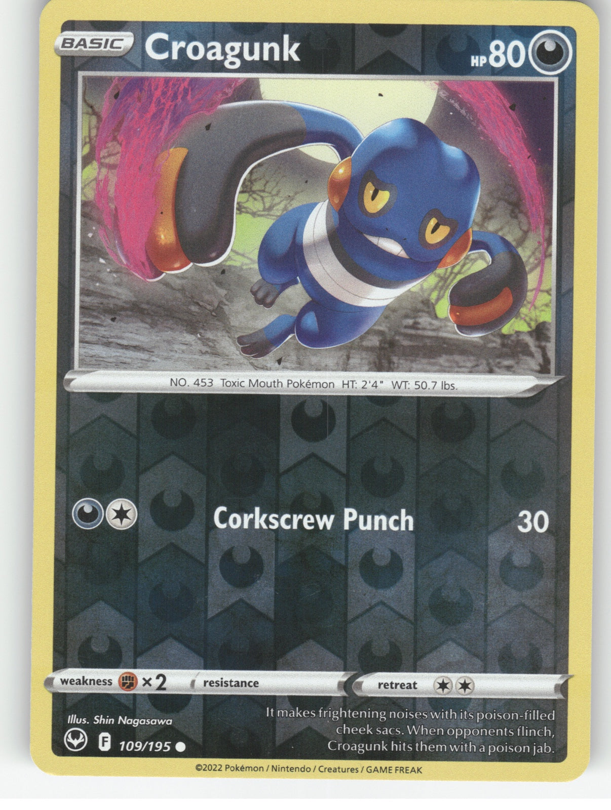 Croagunk Reverse Holo Common SWSH12: Silver Tempest 109/195 NM