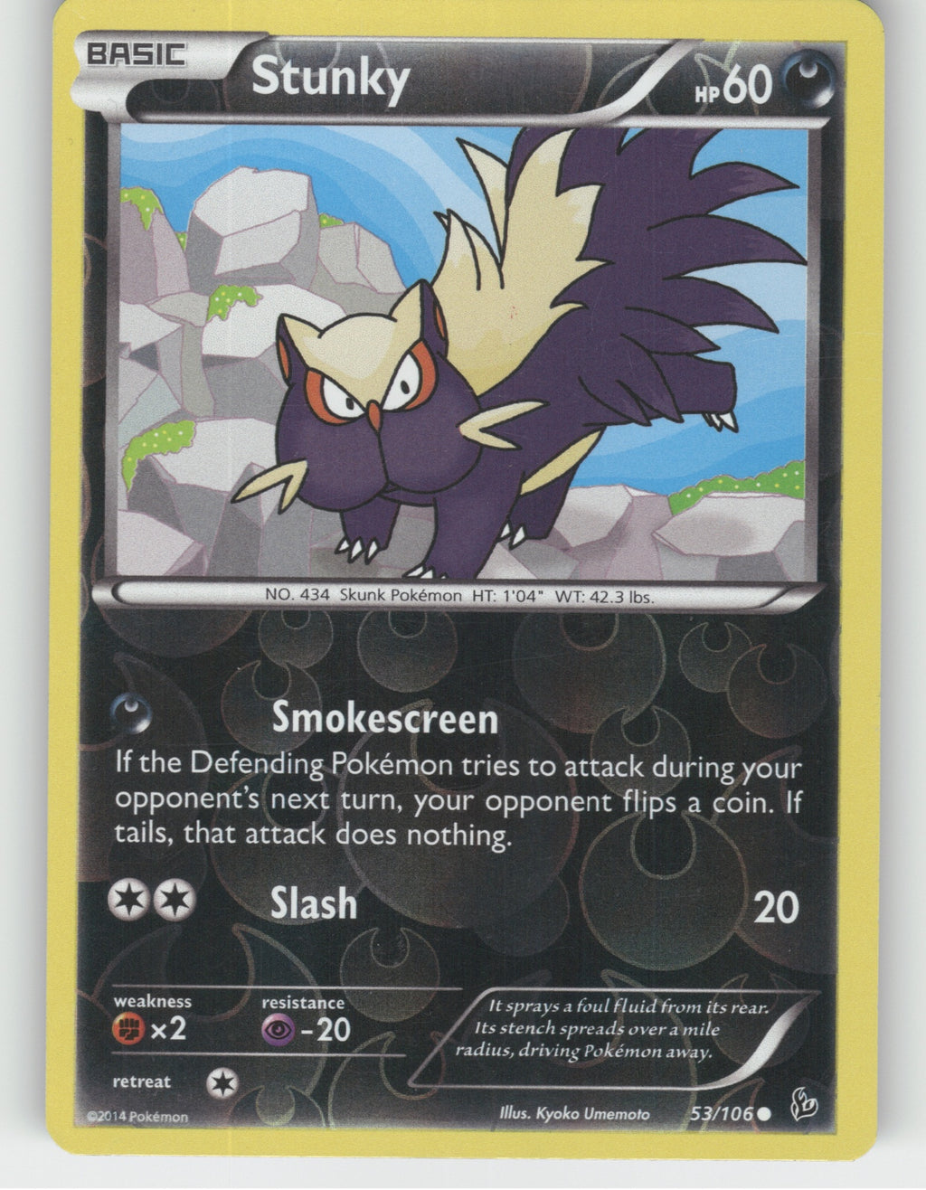 Stunky (53) Reverse Holo Common XY - Flashfire 53/106 NM