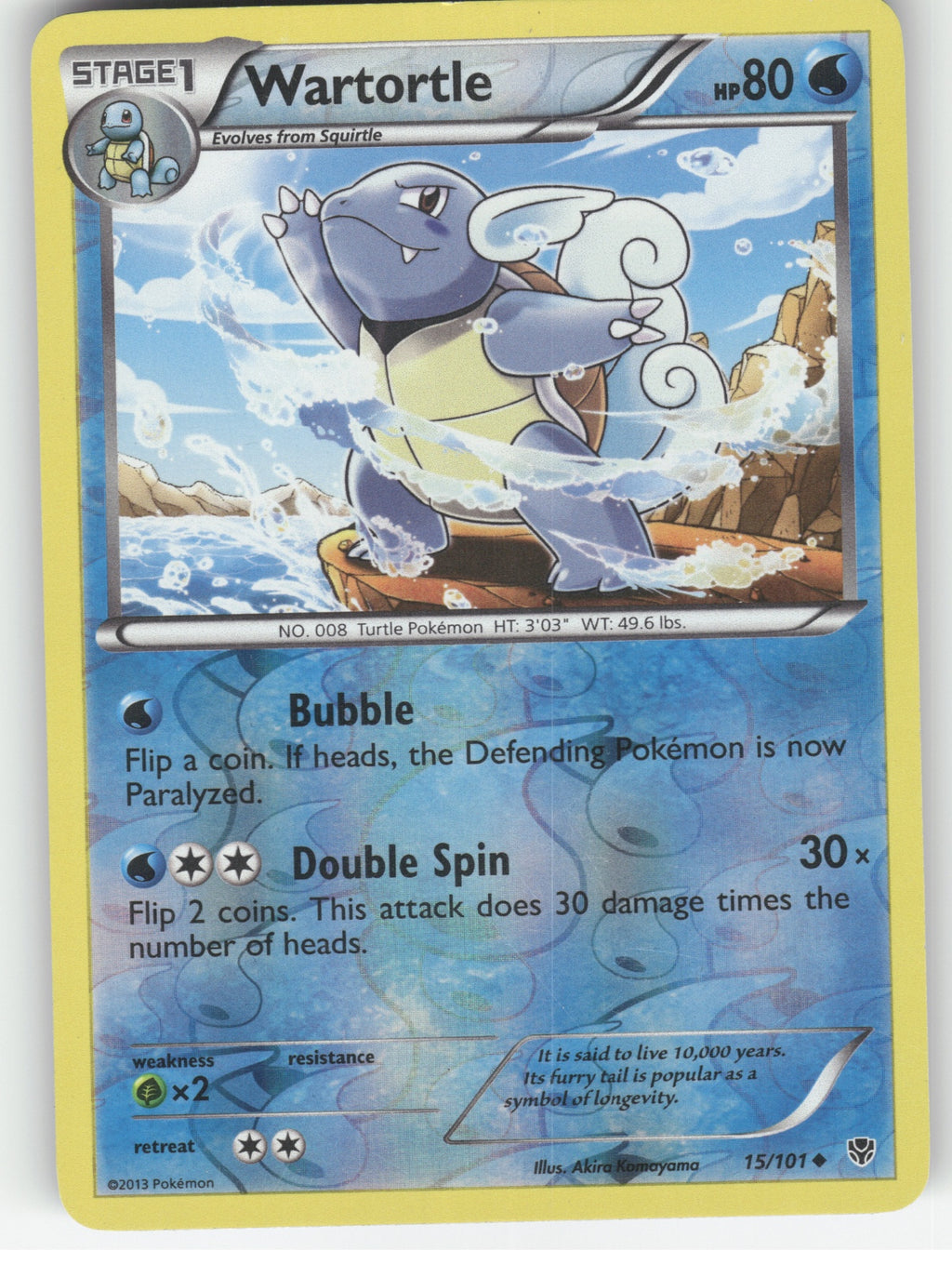 Wartortle Reverse Holo Uncommon Plasma Blast 15/101 NM