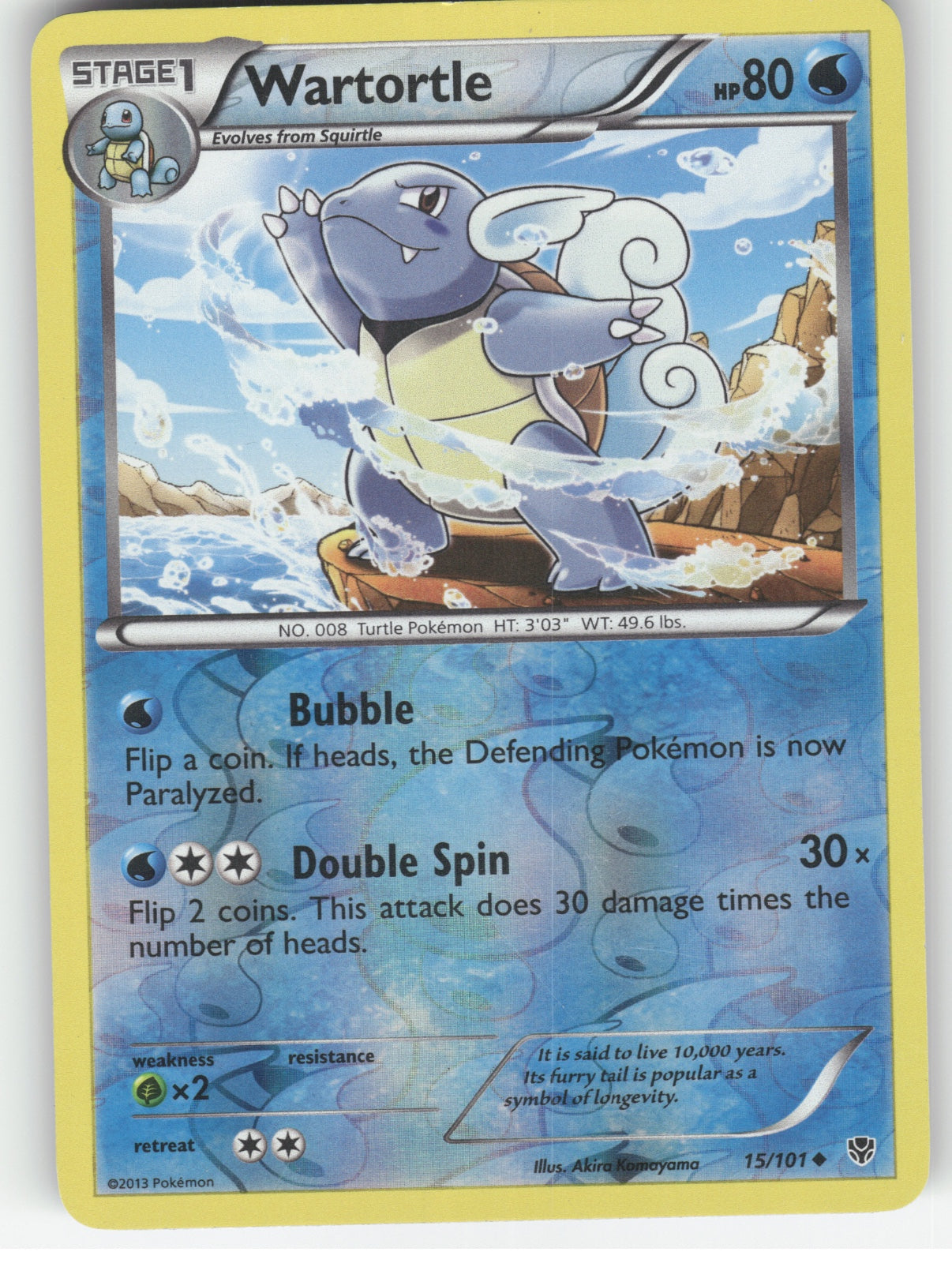 Wartortle Reverse Holo Uncommon Plasma Blast 15/101 NM