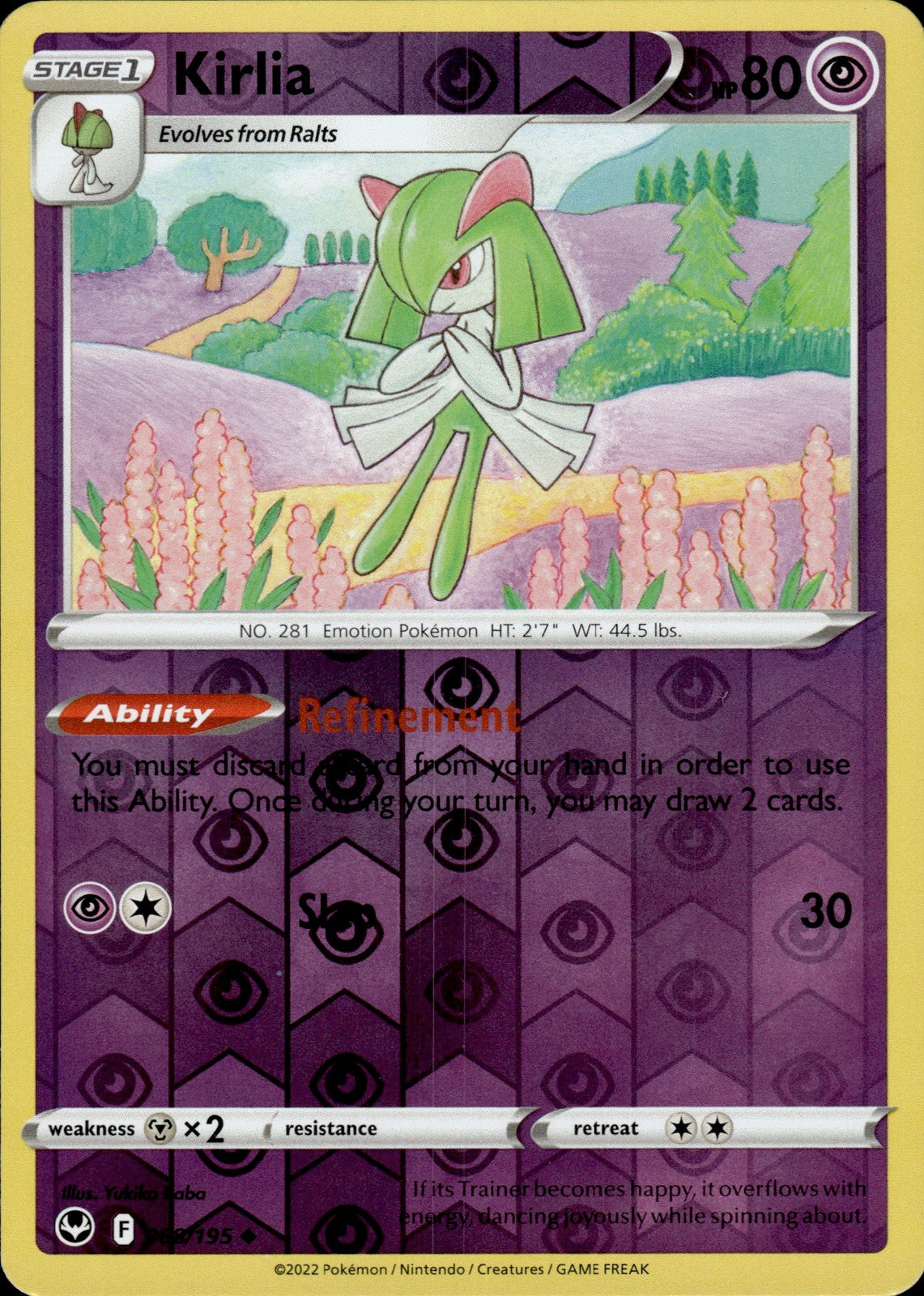 Kirlia Reverse Holo Uncommon SWSH12: Silver Tempest 068/195 NM