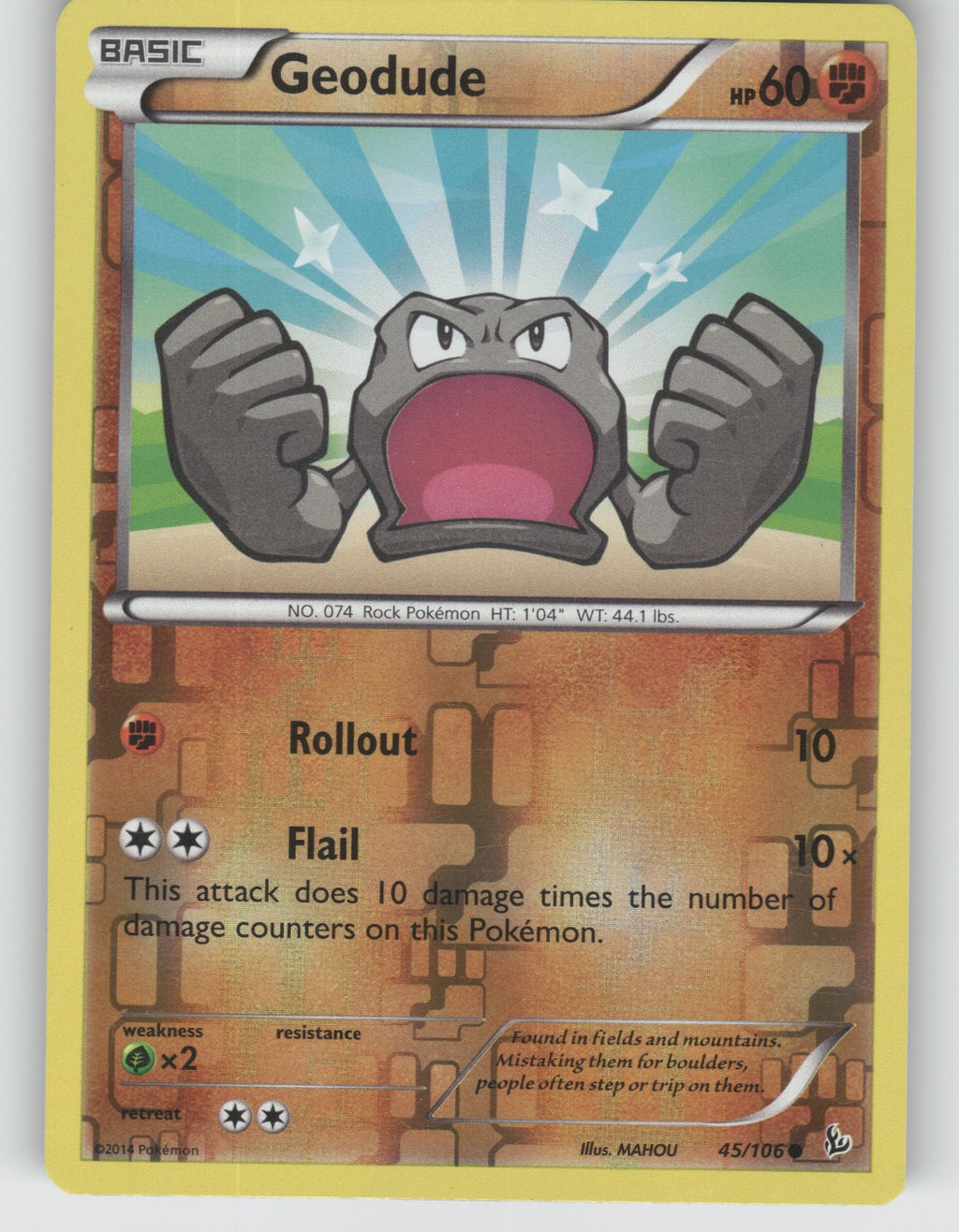 Geodude Reverse Holo Common Generations 43/83 NM