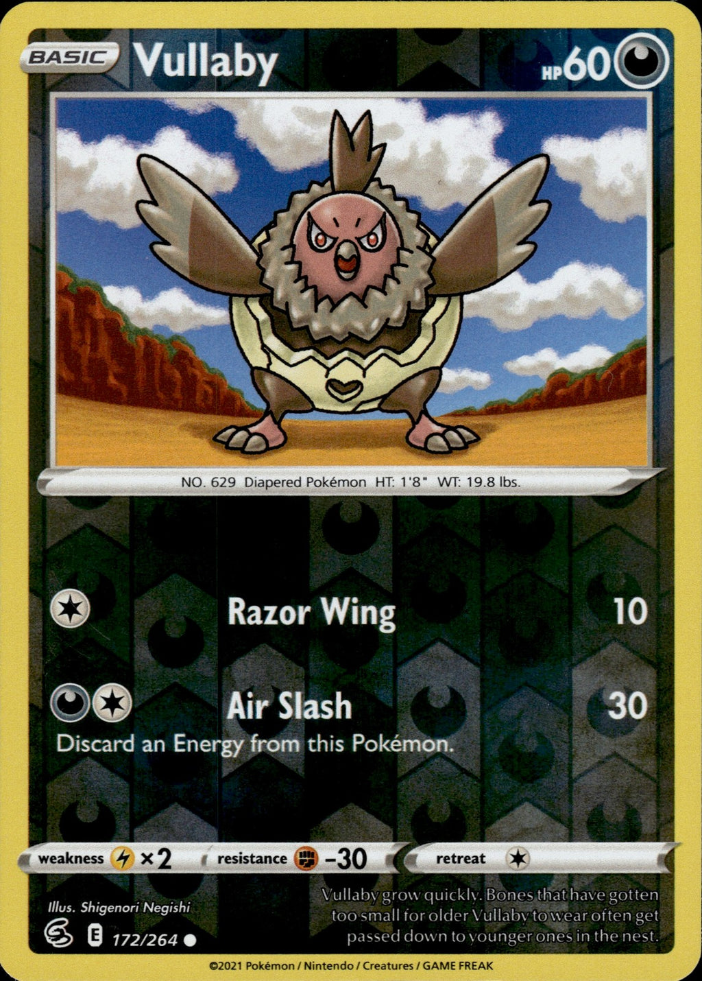 Vullaby Reverse Holo Common SWSH08: Fusion Strike 172/264 NM