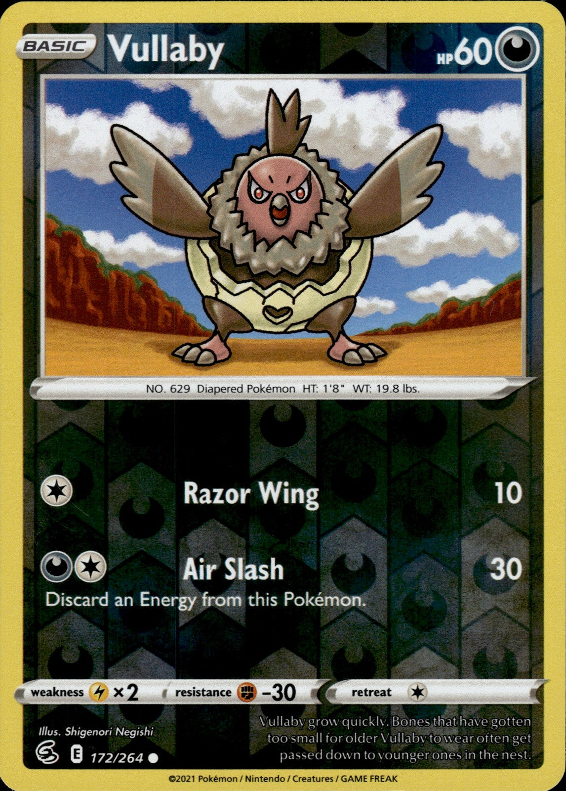 Vullaby Reverse Holo Common SWSH08: Fusion Strike 172/264 NM