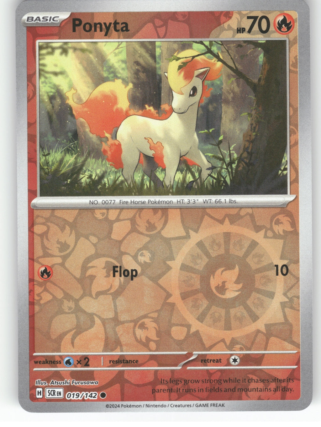 Ponyta Reverse Holo Common SV07: Stellar Crown 019/142 NM