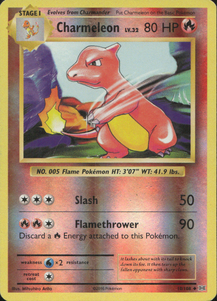 Charmeleon Reverse Holo Uncommon XY - Evolutions 10/108 NM