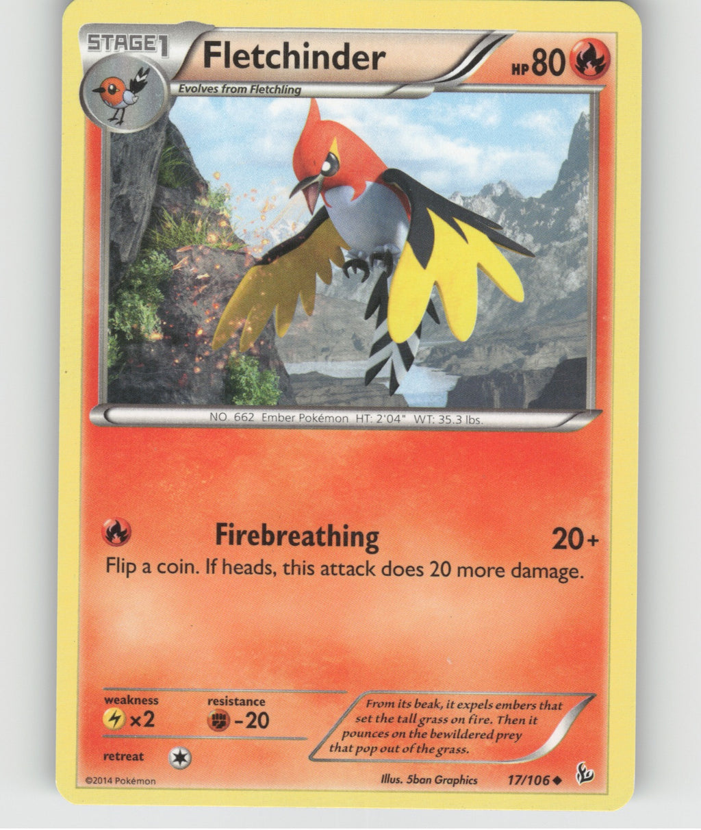 Fletchinder Uncommon XY - Flashfire 17/106 NM