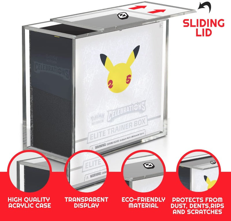 Pokemon ETB Elite Trainer Box w/ Sliding Lid Anti-UV - EVORETRO Acrylic Protector 4.0MM