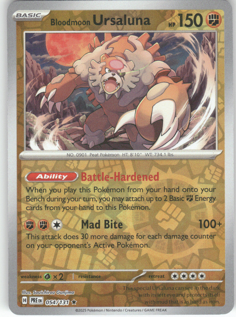 Bloodmoon Ursaluna Reverse Holo Rare SV: Shrouded Fable 025/064 NM