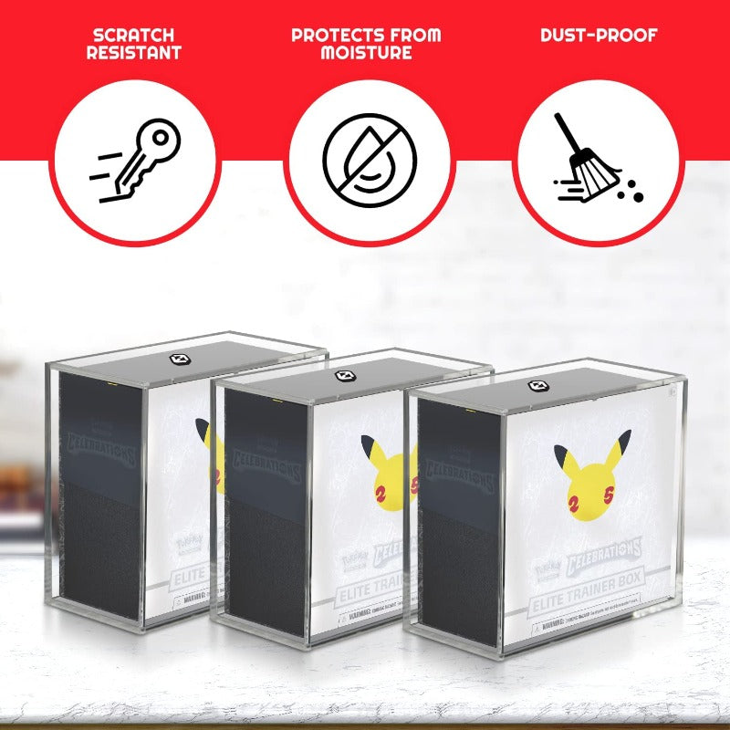 Pokemon ETB Elite Trainer Box w/ Sliding Lid Anti-UV - EVORETRO Acrylic Protector 4.0MM