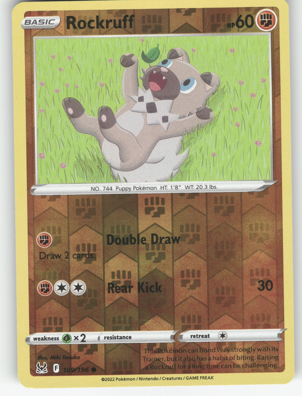 Rockruff Reverse Holo Common SWSH11: Lost Origin 109/196 NM
