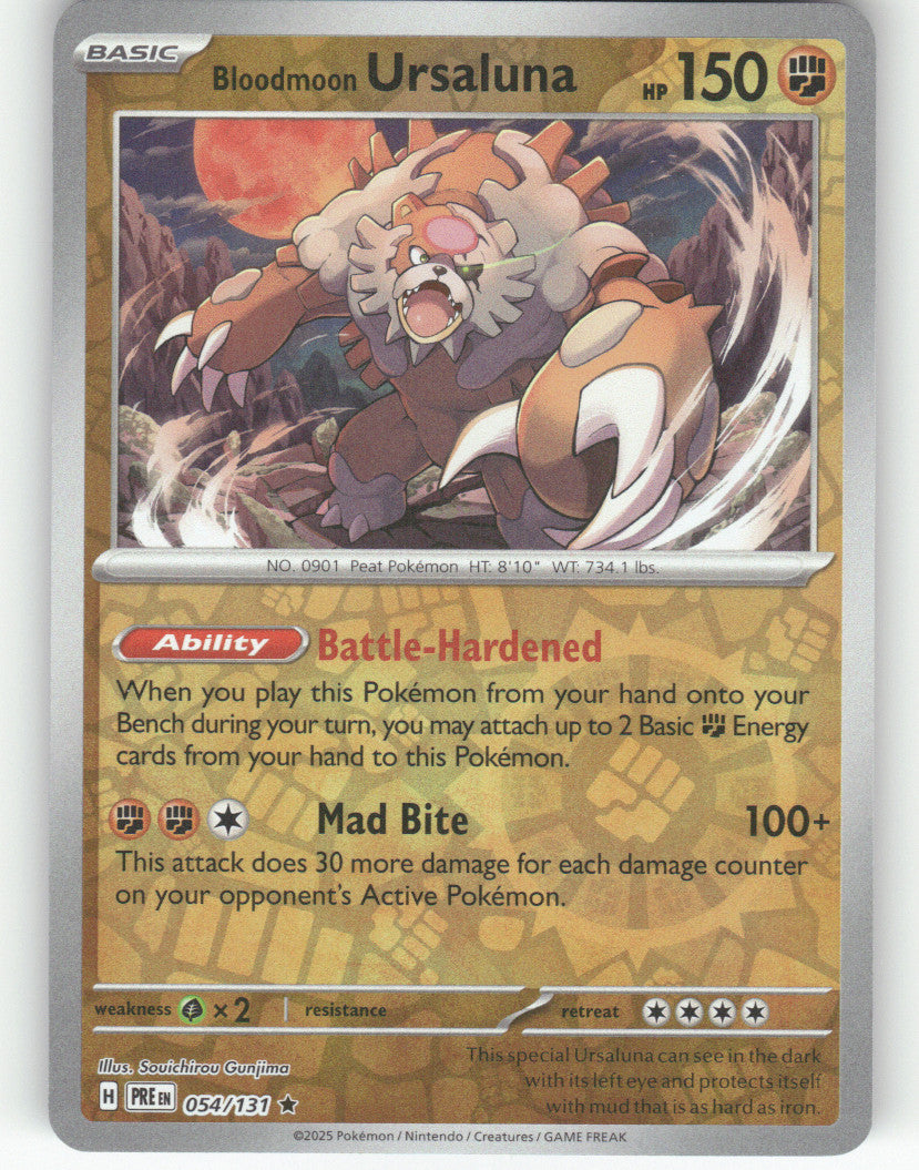 Bloodmoon Ursaluna Reverse Holo Rare SV: Shrouded Fable 025/064 NM