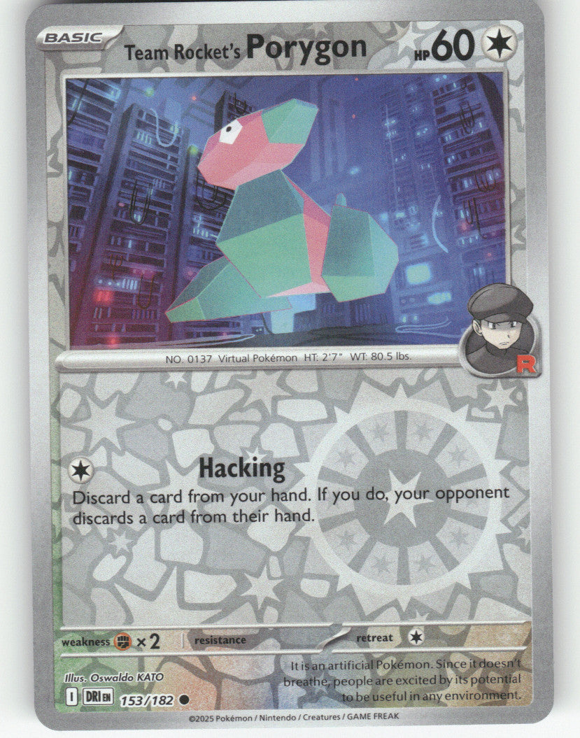 Team Rocket's Porygon Reverse Holo Common SV10: Destined Rivals 153/182 NM