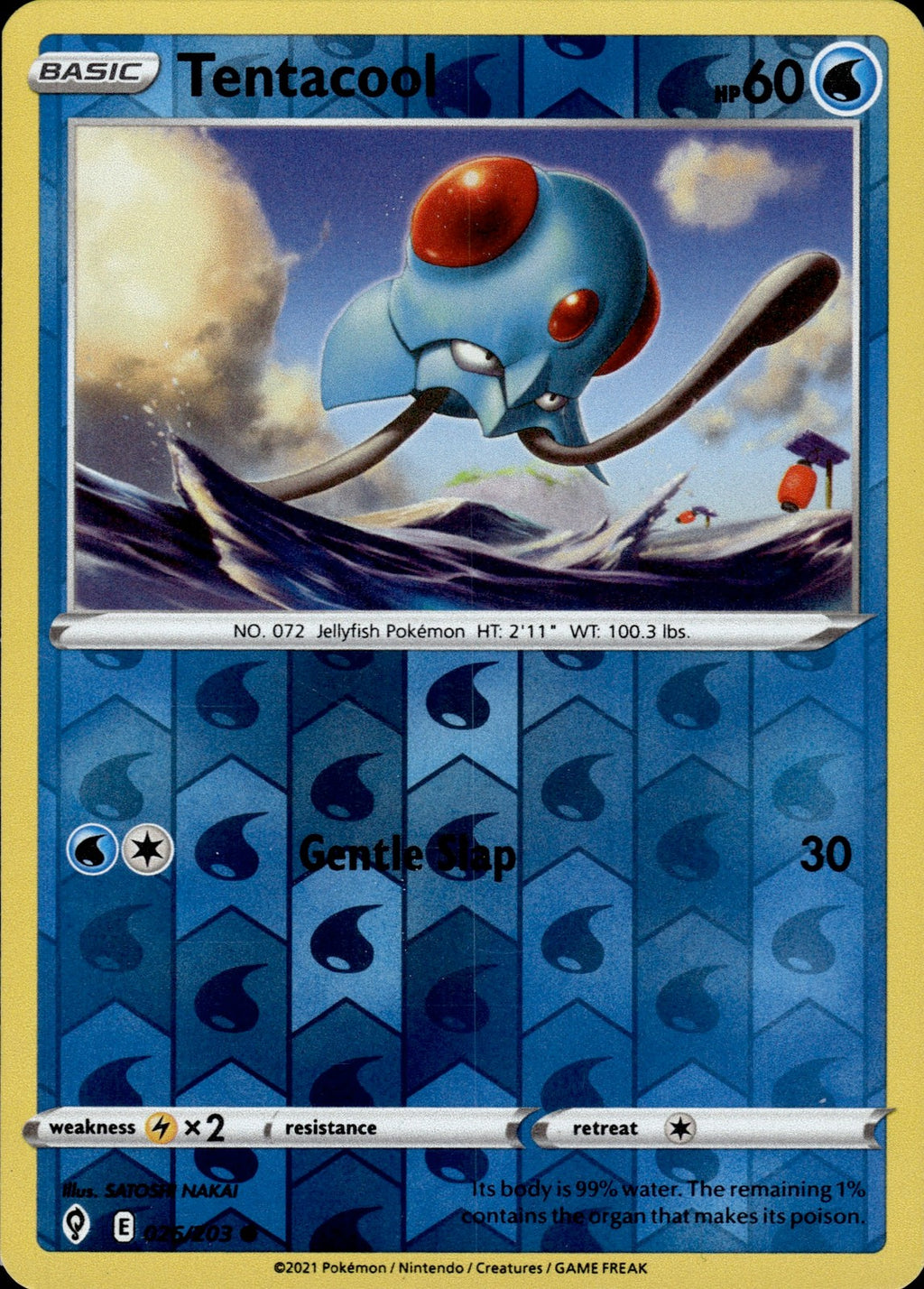 Tentacool Reverse Holo Common SWSH07: Evolving Skies 026/203 NM