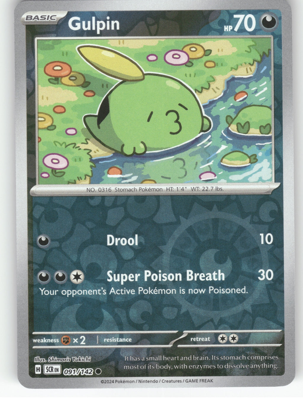 Gulpin Reverse Holo Common SV07: Stellar Crown 091/142 NM