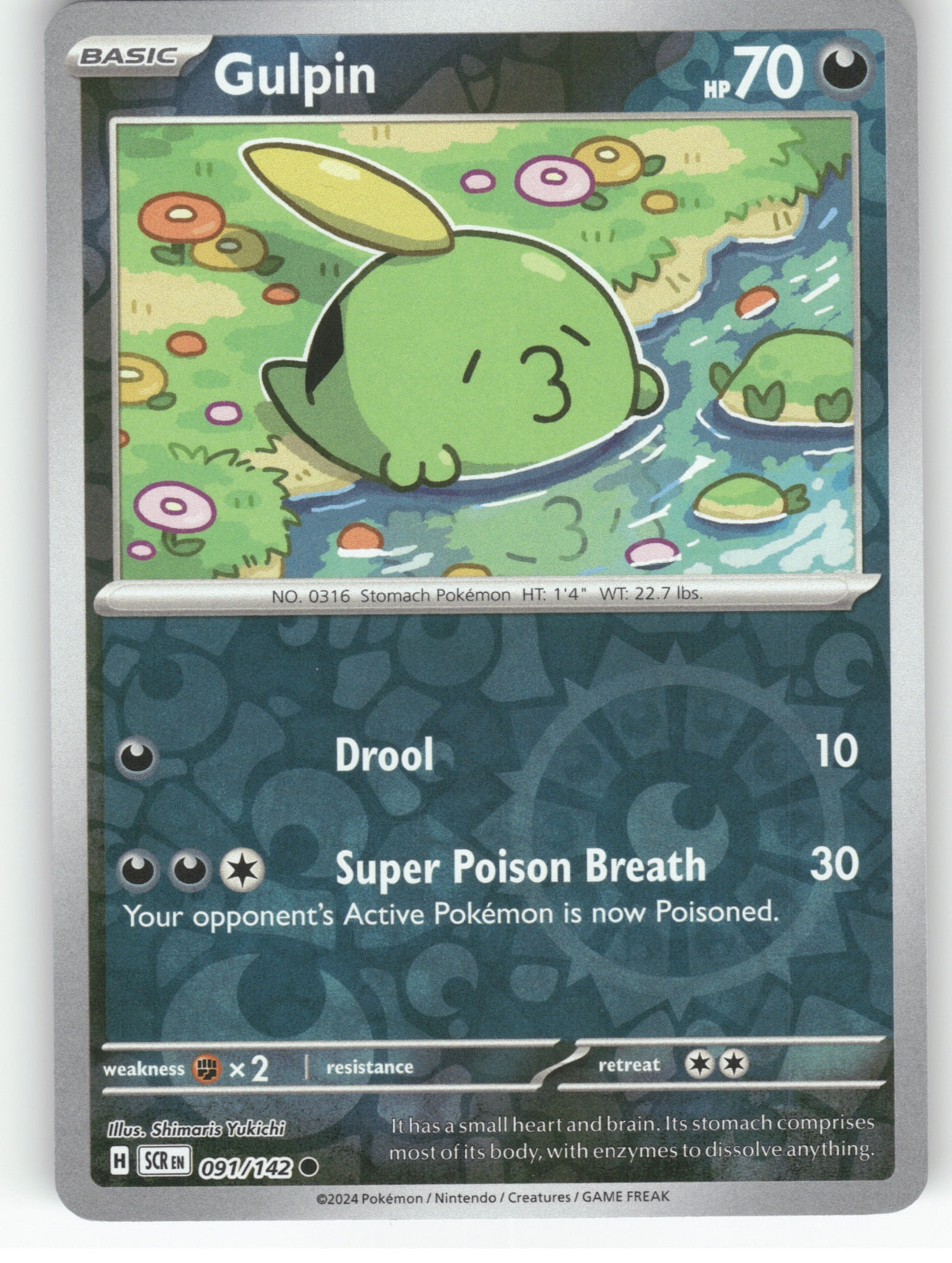 Gulpin Reverse Holo Common SV07: Stellar Crown 091/142 NM