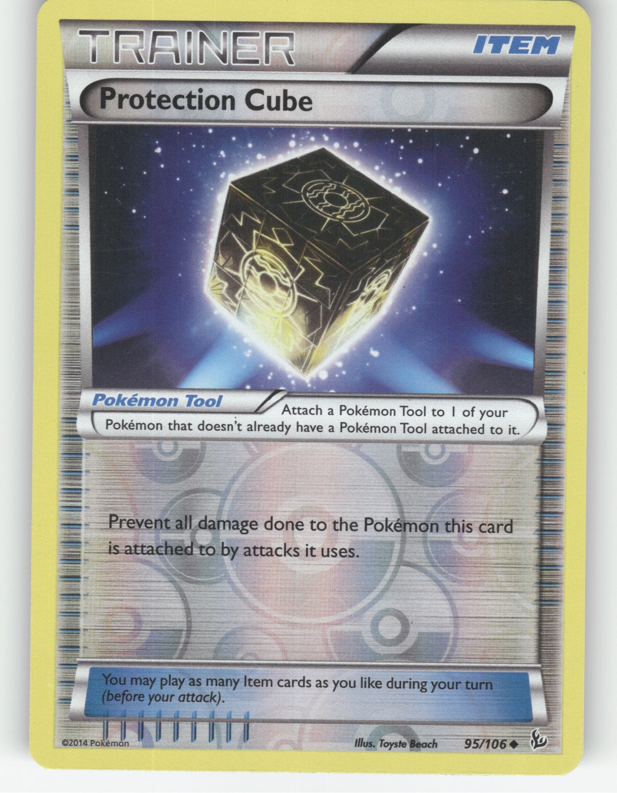 Protection Cube Reverse Holo Uncommon XY - Flashfire 95/106 NM