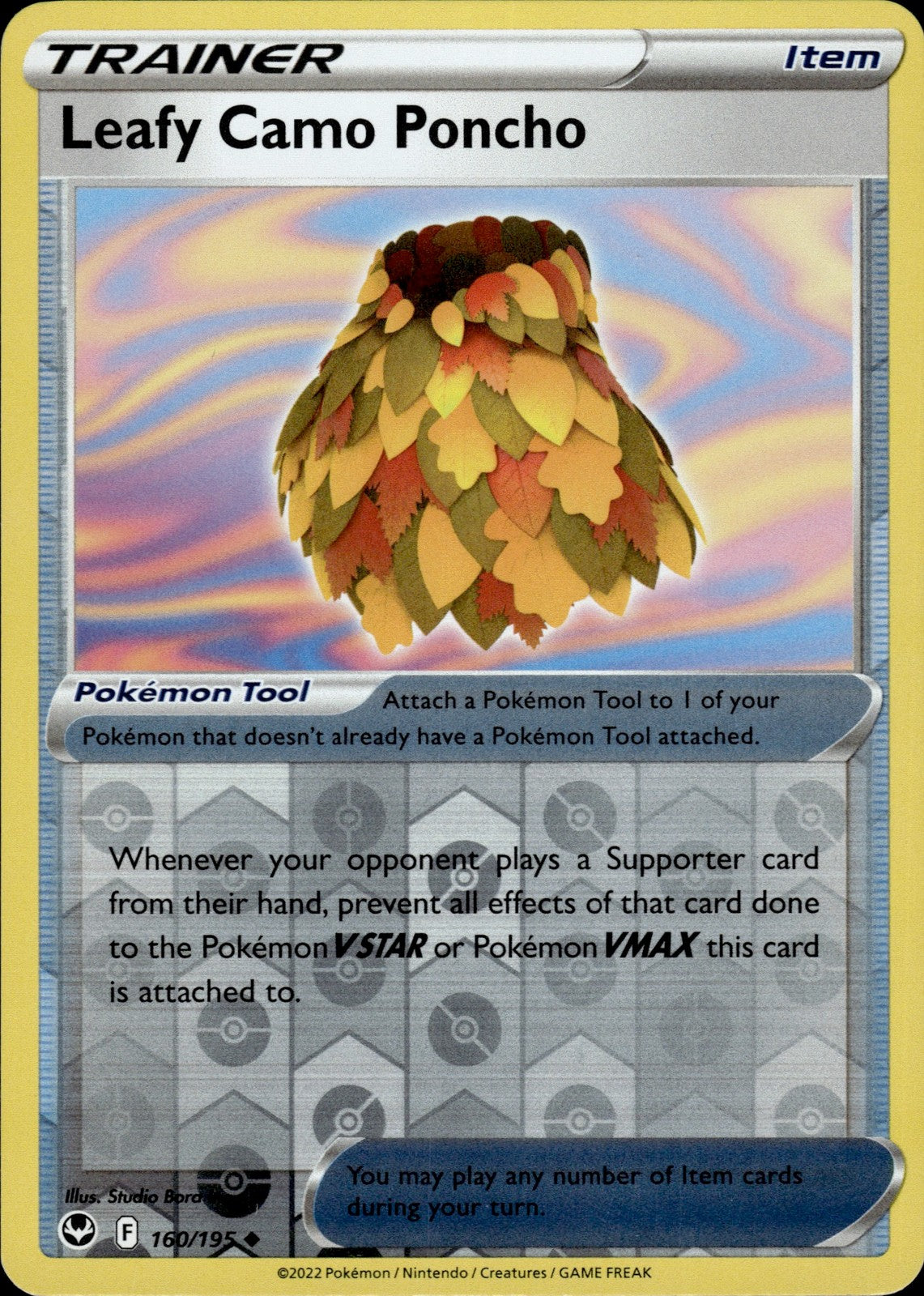 Leafy Camo Poncho Reverse Holo Uncommon SWSH12: Silver Tempest 160/195 NM