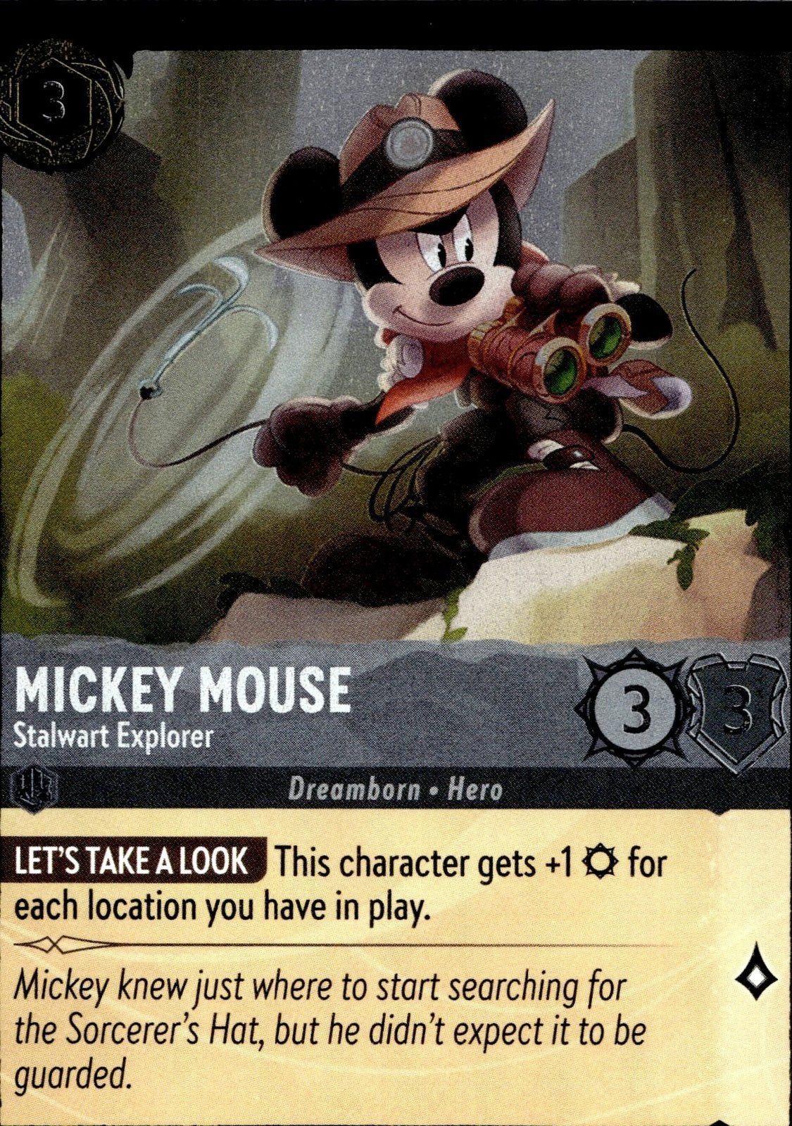 Mickey Mouse - Stalwart Explorer Cold Foil Common Into the Inklands 181/204 NM
