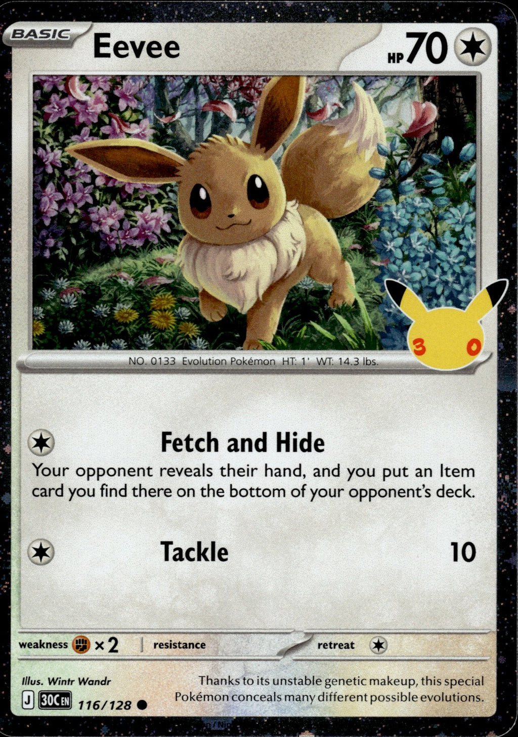 Eevee Holo Common ME: 30th Celebration 118/128 NM