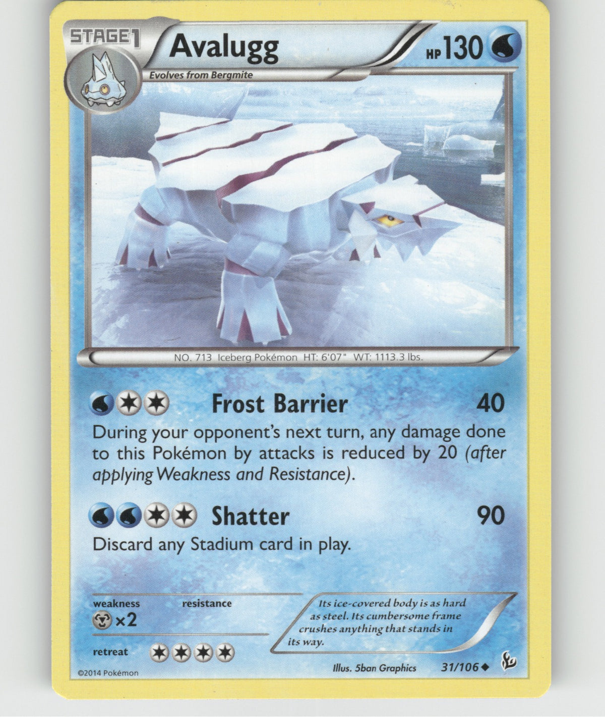 Avalugg Uncommon XY - Flashfire 31/106 NM