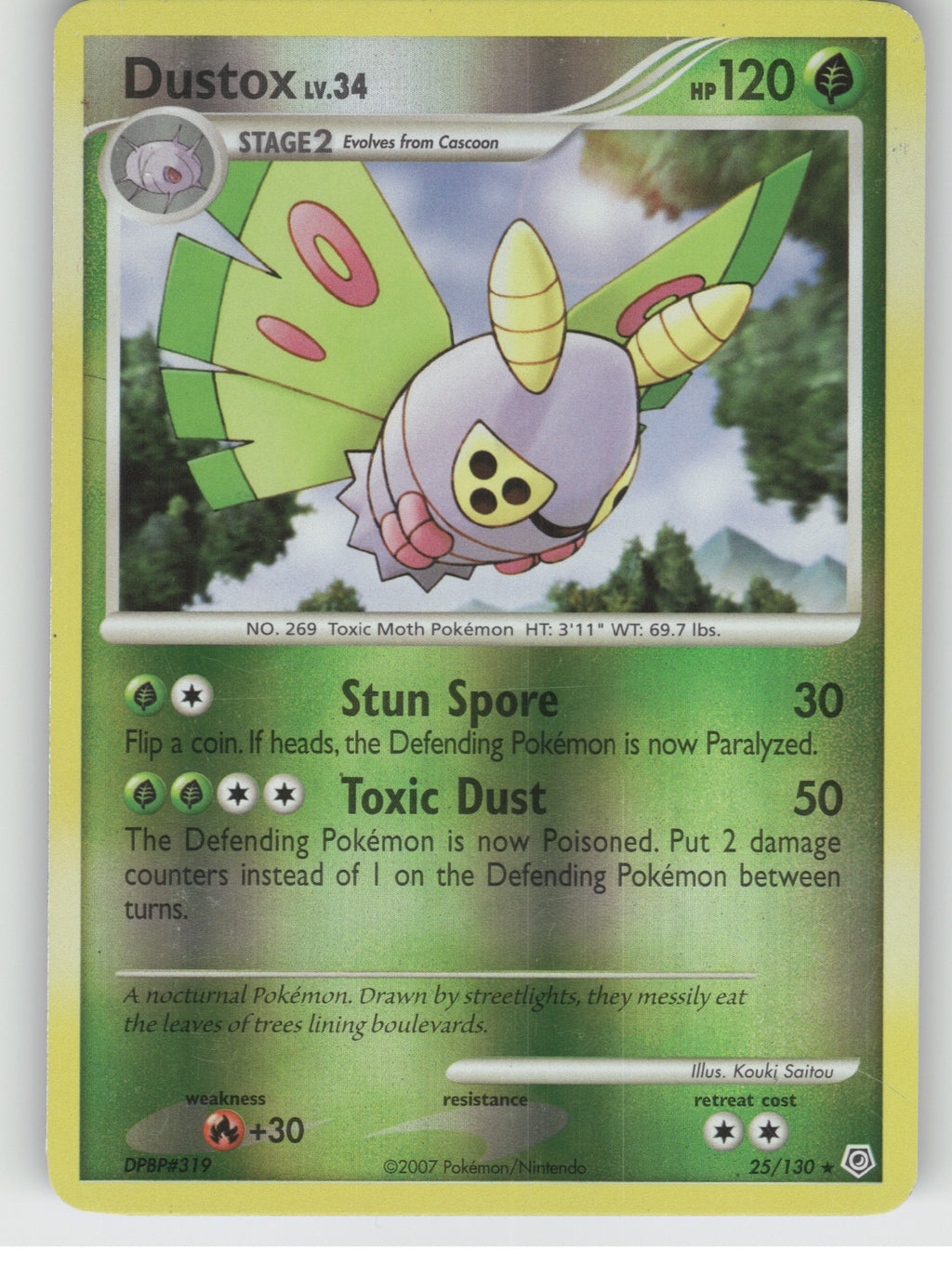 Dustox Reverse Holo Rare Diamond and Pearl 25/130 NM